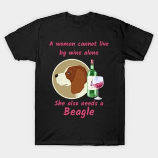 Funny Beagle and Wine T-Shirt